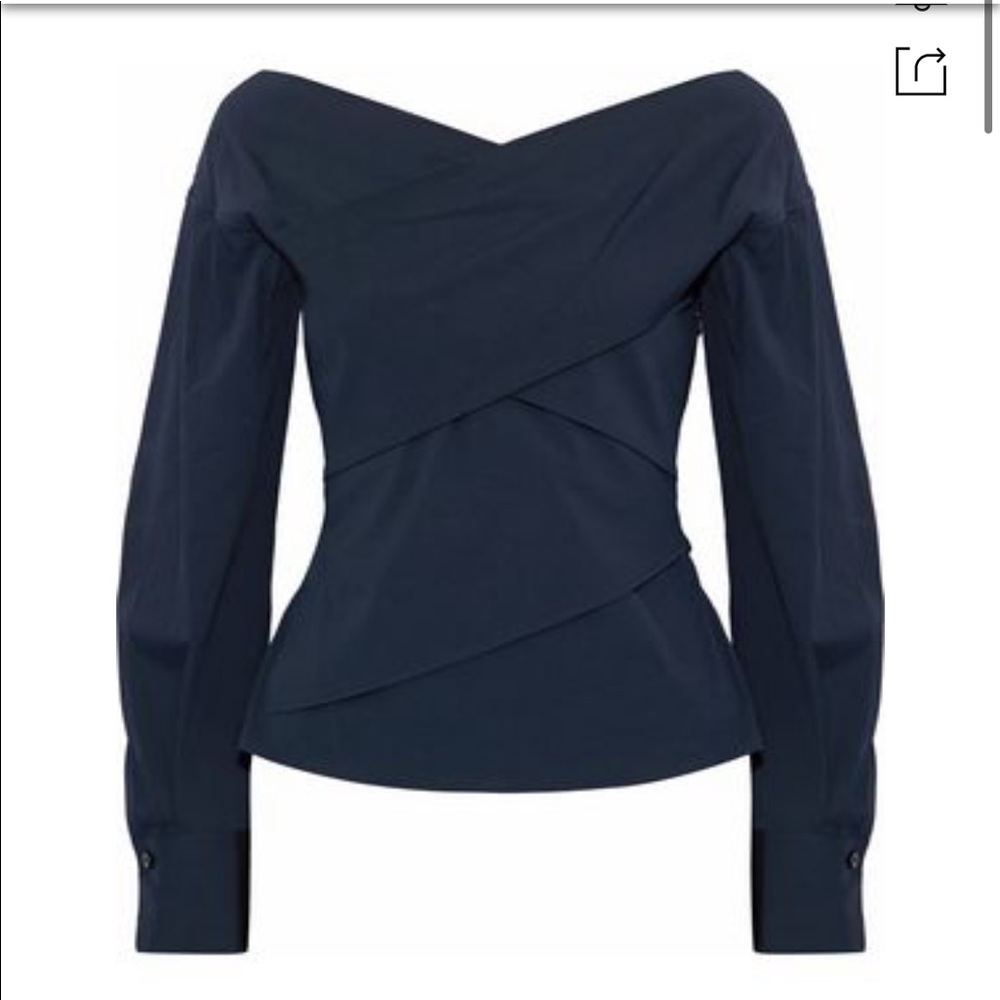Theory Wrapped Stretch Cotton Top Size Petite